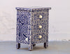 Bone Inlay Bedisde Table - Navy Floral