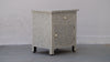 Bone Inlay Bedside Table - Grey Geometric