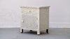 Bone Inlay Bedside Table - Grey Geometric