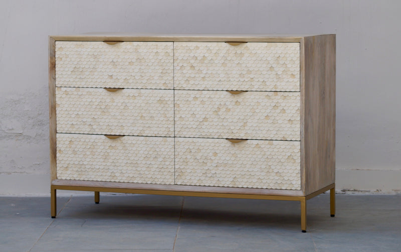 Fish Scale Chest Of 6 Drawers