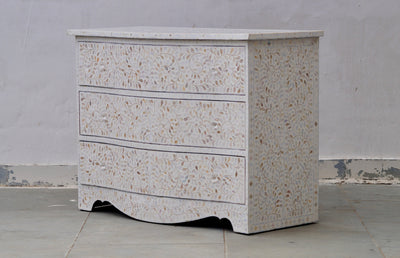 Mother Of Pearl French Style Chest  - White Floral