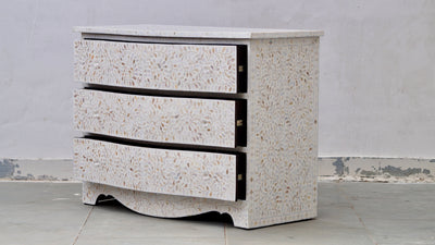 Mother Of Pearl French Style Chest  - White Floral