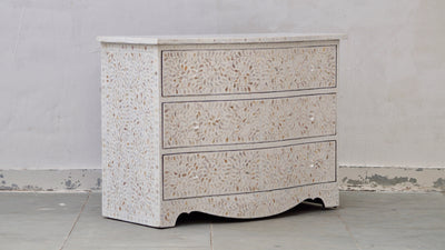 Mother Of Pearl French Style Chest  - White Floral