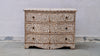 Teakwood Inlay French Chest of 3 Drawers - Floral Pattern