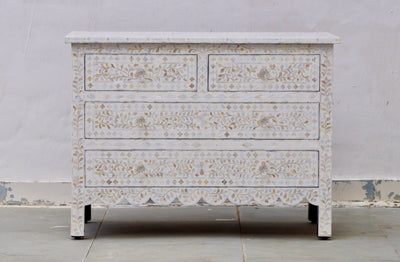 Mother Of Pearl 4 Chest of Drawers - Off White Floral