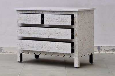 Mother Of Pearl 4 Chest of Drawers - Off White Floral