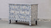 Bone Inlay Chest Of 4 Drawers - Dyed Blue Scallop