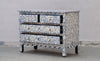 Bone Inlay Chest Of 4 Drawers - Dyed Blue Scallop