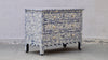 Bone Inlay Chest Of 4 Drawers - Dyed Blue Scallop