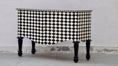 Bone Inlay French Chest  - Diamond Pattern