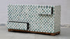 Bone Inlay 7 Drawers Chest - Dyed Green Checkered Pattern