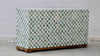 Bone Inlay 7 Drawers Chest - Dyed Green Checkered Pattern