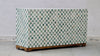 Bone Inlay 7 Drawers Chest - Dyed Green Checkered Pattern