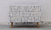 Bone Inlay 3 Drawers Scandinavian Chest With Wooden Legs - Dyed Blue Stripe