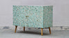 Bone Inlay 2 Door Cabinet - Dyed Green Floral