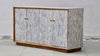 Bone Inlay 4 Doors Sideboard - Dyed Blue Stripe