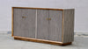 Bone Inlay 4 Doors Sideboard - Black Stripe