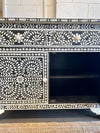 Bone Inlay Sideboard - Black Floral