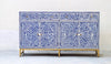 Bone Inlay Sideboard - Navy Blue Scroll Vine