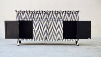 BONE INLAY Sideboard - Black CHEVRON