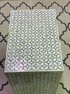 Bone Inlay Bedside Table - Grey Geometric