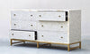 Bone Inlay 6 Drawers Sideboard - Grey Lattice