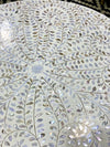 Mother Of Pearl Round Coffee Table - White Floral