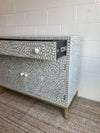 Bone Inlay Sideboard - Grey Scroll Vine