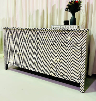 BONE INLAY Sideboard - Black CHEVRON