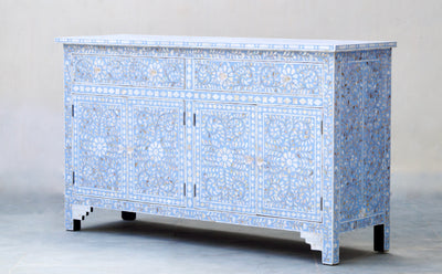 Mother Of Pearl Sideboard - Soft Blue Floral