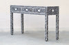 Mother Of Pearl 3 Drawers Console Table - Black Floral