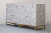 Bone Inlay Sideboard - Grey Scroll Vine