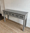 Bone Inlay 3 Drawer Console - Black Fishscale