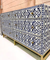 Bone Inlay Sideboard - Navy Tribal Ikat