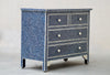 BONE INLAY 4 Chest of DRAWERS - NAVY BLUE FISHSCALE