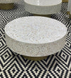 Mother Of Pearl Round Coffee Table - White Floral