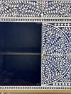 Bone Inlay Sideboard - Navy Blue Scroll Vine