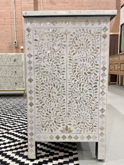 Mother Of Pearl Sideboard - Off white floral