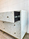 Bone Inlay Sideboard - Grey Geometric