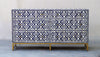 Bone Inlay Sideboard - Navy Tribal Ikat