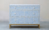 Bone Inlay 3 Drawers - Blue Scroll Vine