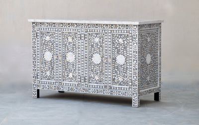 Mother Of Pearl Sideboard - Grey Floral