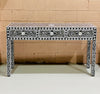 Mother Of Pearl 3 Drawers Console Table - Black Floral