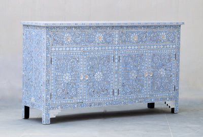 Mother Of Pearl Sideboard - Soft Blue Floral