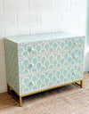 Bone Inlay Cabinet - Soft Blue Shell