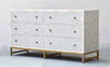 Bone Inlay 6 Drawers Sideboard - Grey Lattice