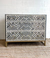 BONE INLAY 3 DRAWERS - BLACK OPTICAL