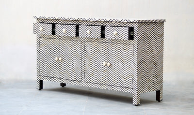 BONE INLAY Sideboard - Black CHEVRON