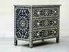 Bone Inlay 3 Drawers Chest - Black Star Floral